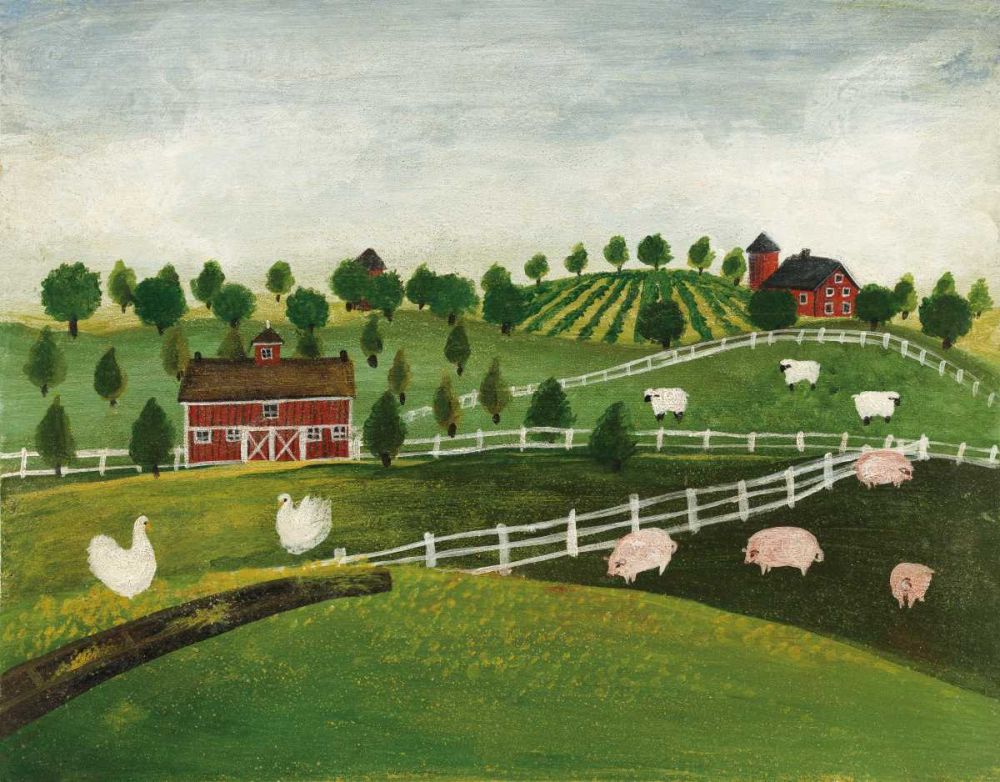 A Day at the Farm I Bright art print by David Carter Brown for $57.95 CAD