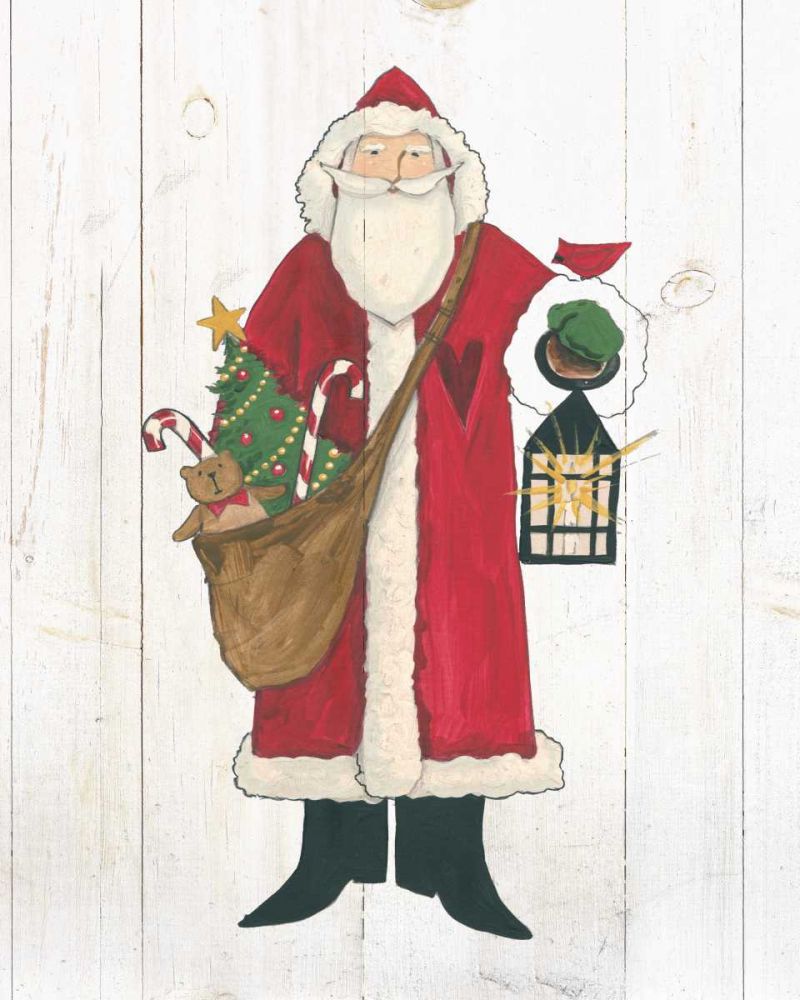 Vintage St Nick I no Words on White Wood art print by Anne Tavoletti for $57.95 CAD