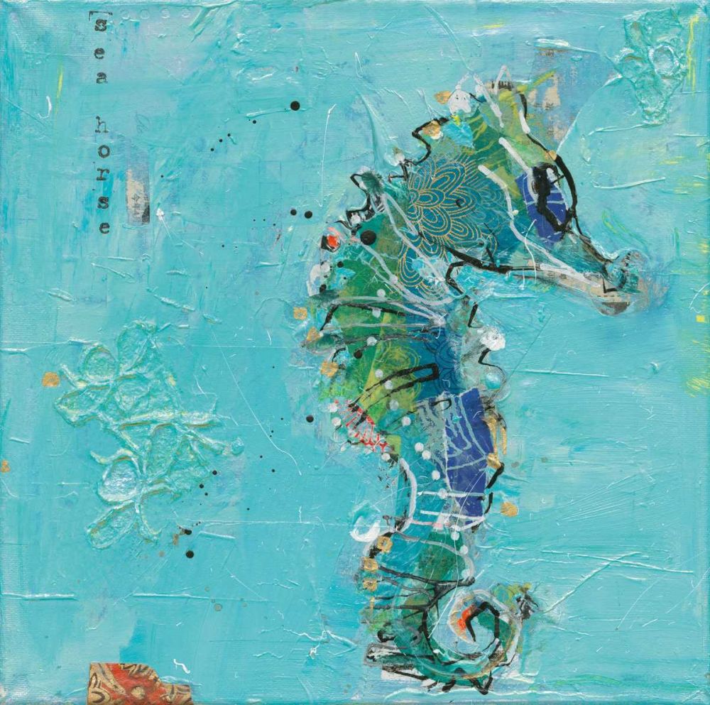 Little Seahorse Blue art print by Kellie Day for $57.95 CAD