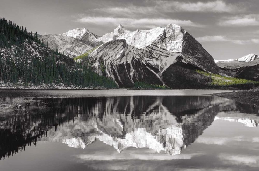 Kananaskis Lake Reflection BW with Color art print by Lisa Audit for $57.95 CAD