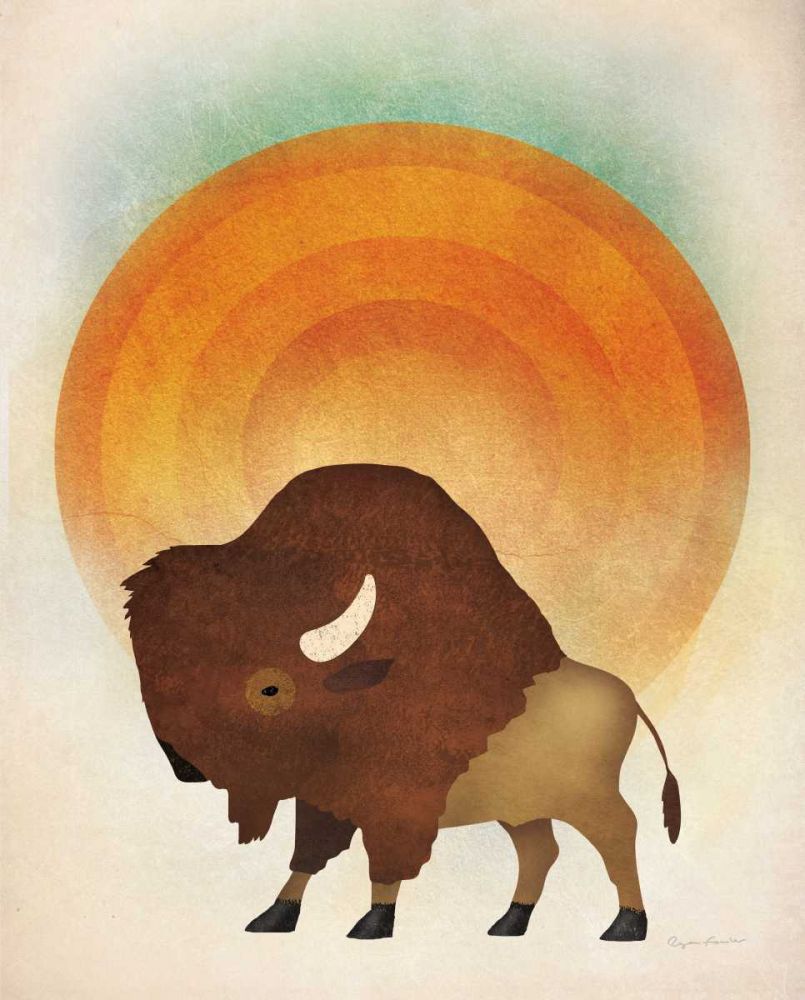 Blazing Sun Bison art print by Ryan Fowler for $57.95 CAD