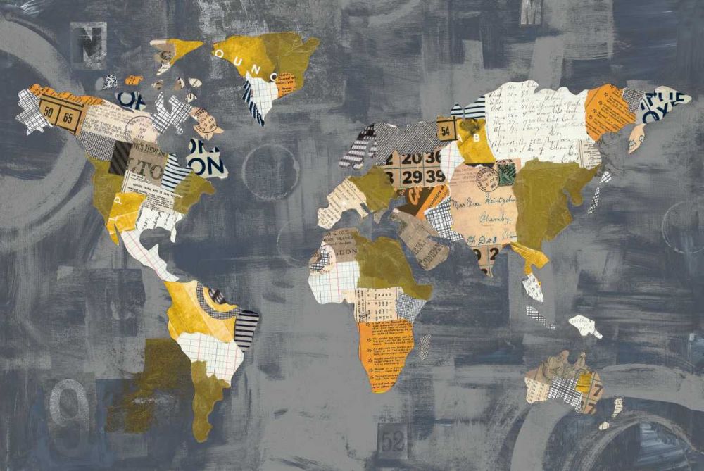 Golden World on Grey art print by Courtney Prahl for $57.95 CAD