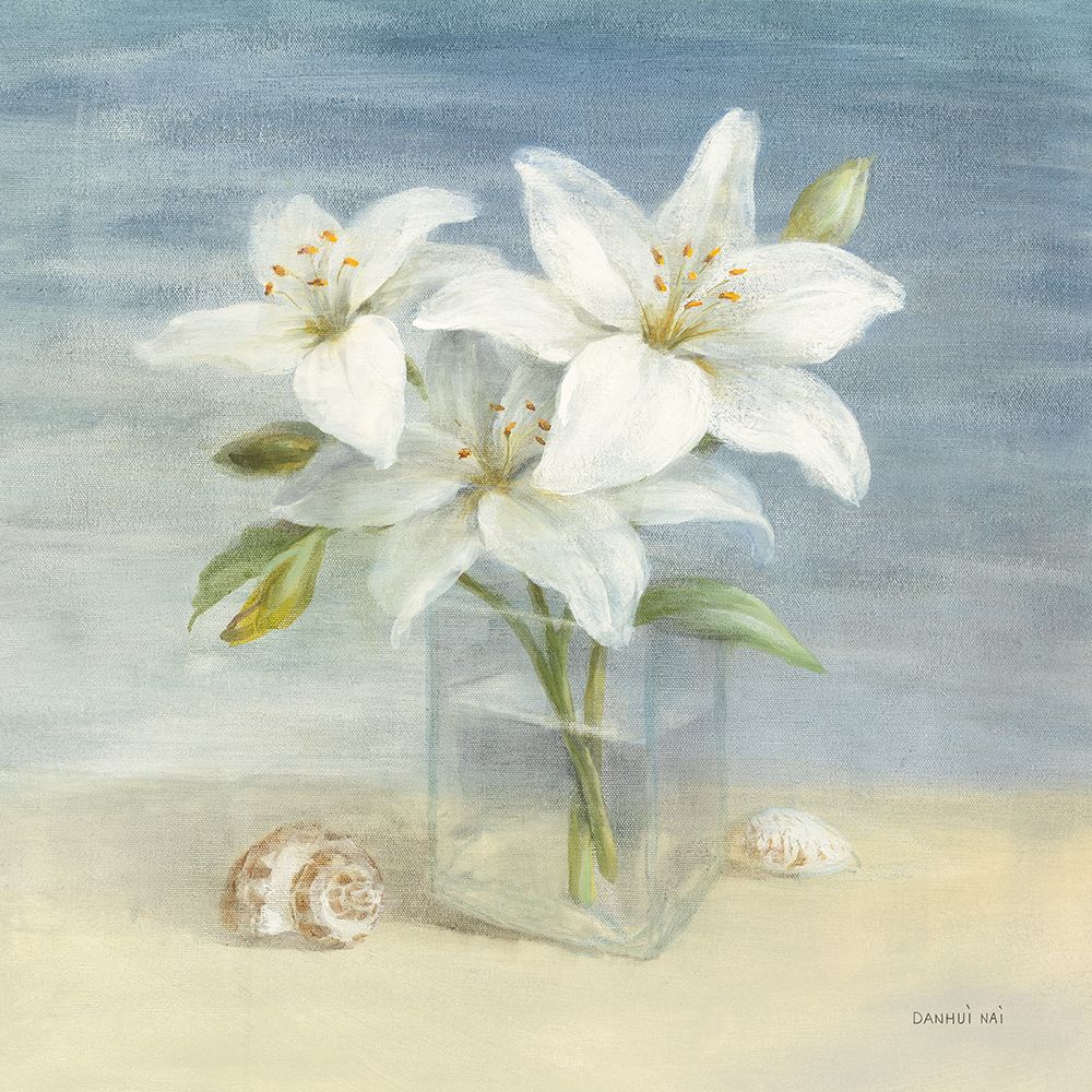 Lilies and Shells art print by Danhui Nai for $57.95 CAD