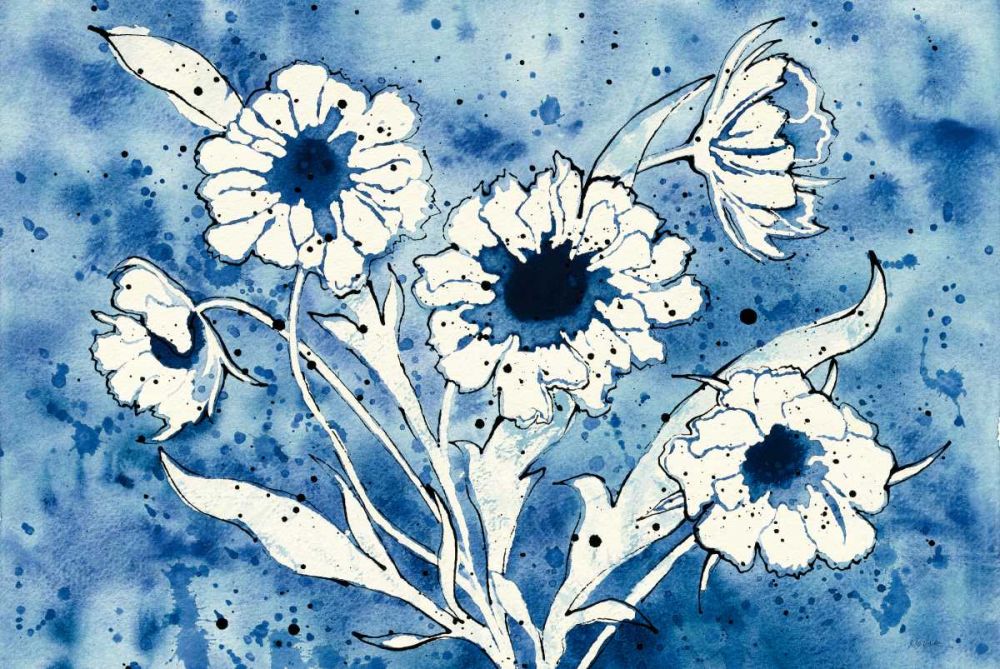 Batik Flowers Crop art print by Shirley Novak for $57.95 CAD