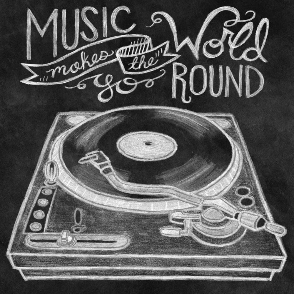 Retro Record Player Chalk art print by Mary Urban for $57.95 CAD