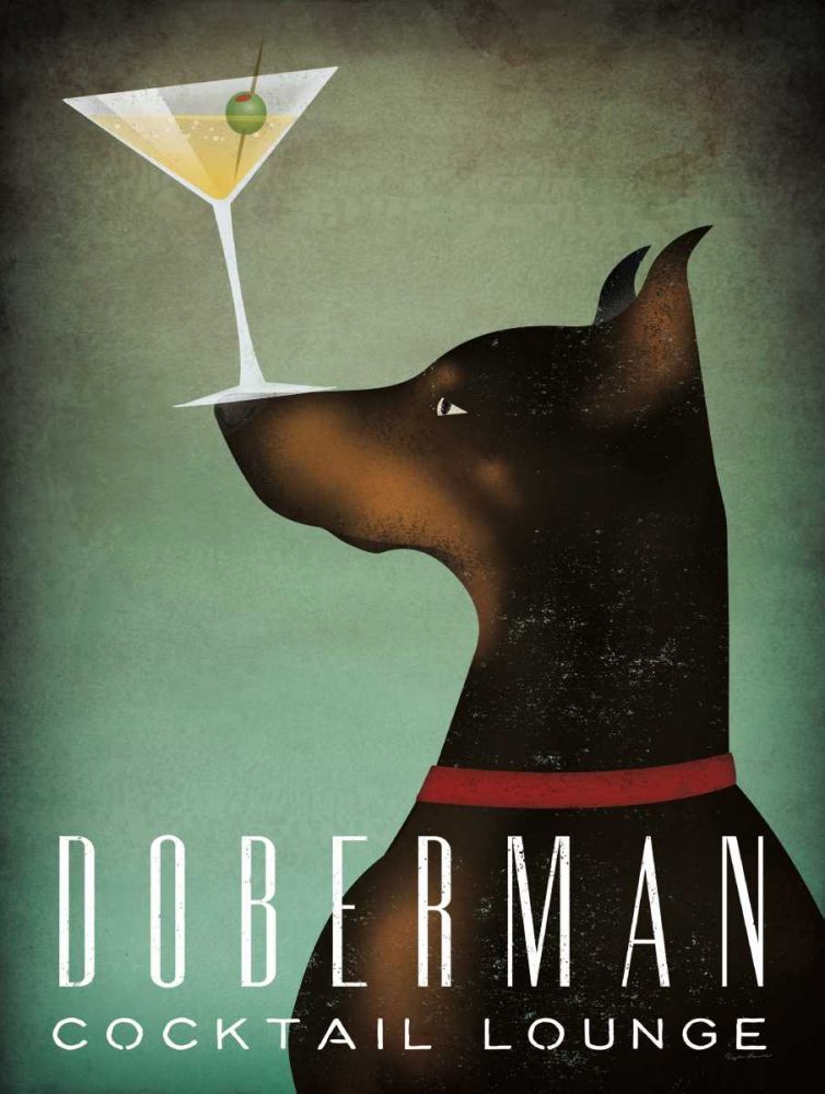 Doberman Martini art print by Ryan Fowler for $57.95 CAD