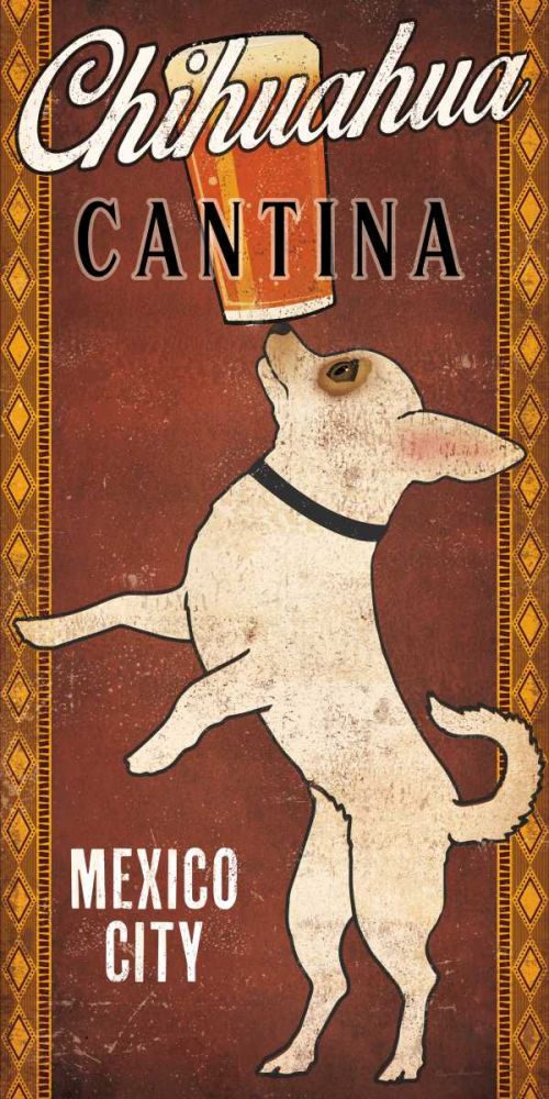 White Chihuahua on Red art print by Ryan Fowler for $57.95 CAD