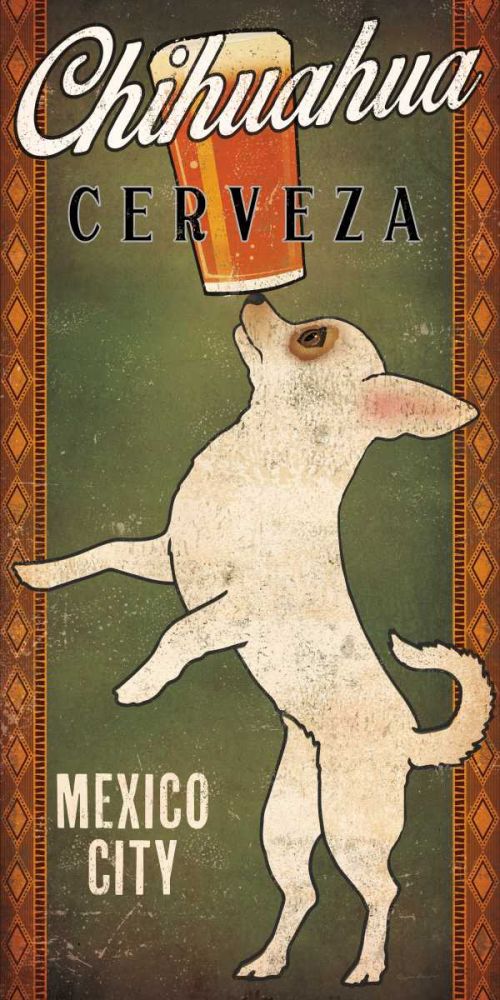 White Chihuahua on Green art print by Ryan Fowler for $57.95 CAD