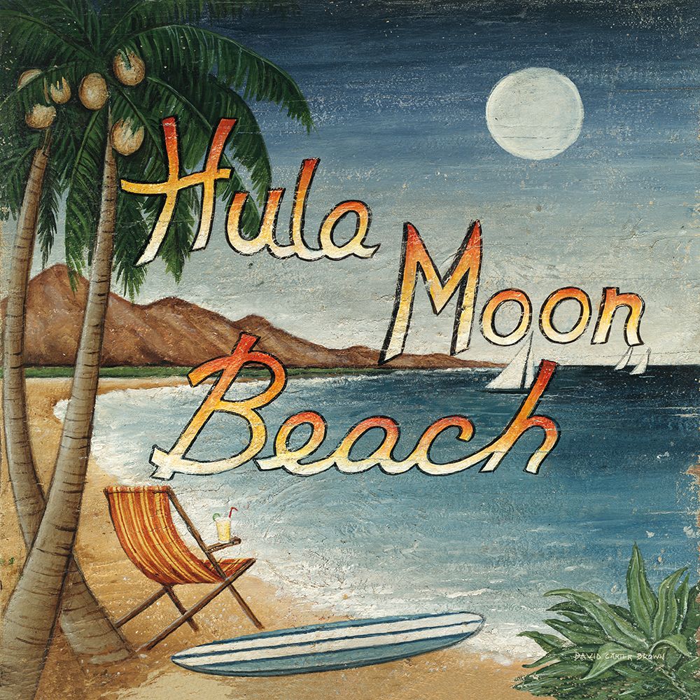 Hula Moon Beach art print by David Carter Brown for $57.95 CAD