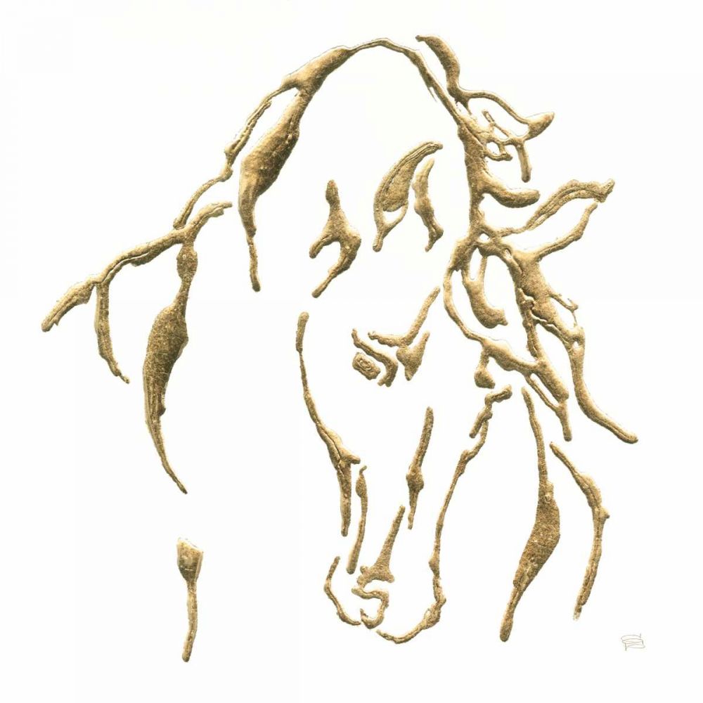 Gilded Stallion on White art print by Chris Paschke for $57.95 CAD