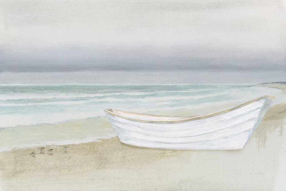 Serene Seaside with Boat art print by James Wiens for $57.95 CAD