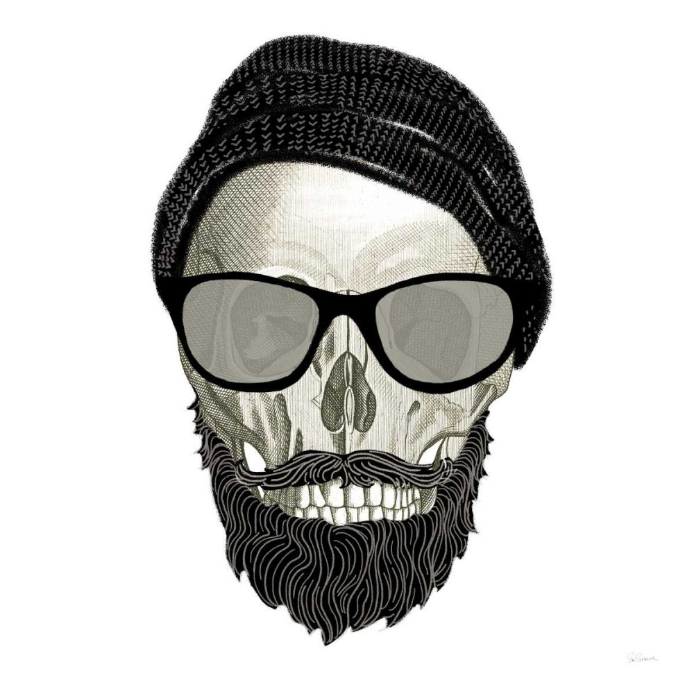Hipster Skull II art print by Sue Schlabach for $57.95 CAD