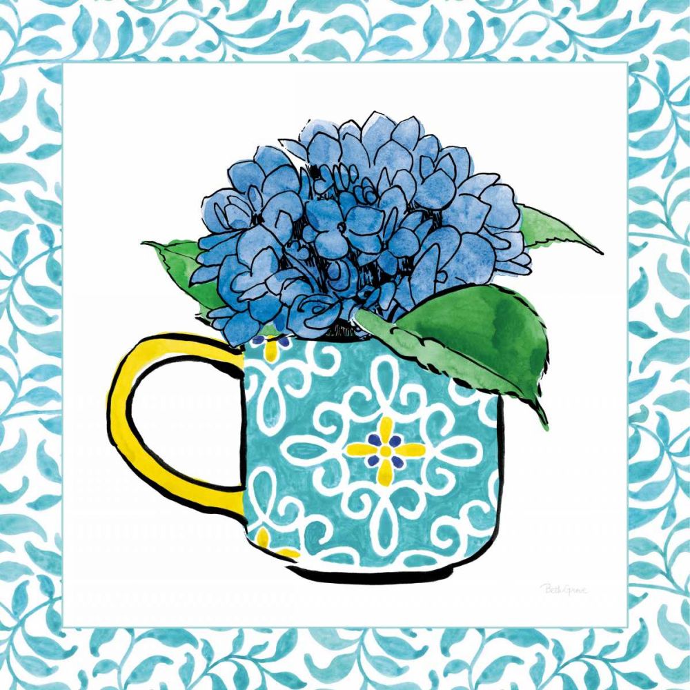 Floral Teacup III Vine Border art print by Beth Grove for $57.95 CAD
