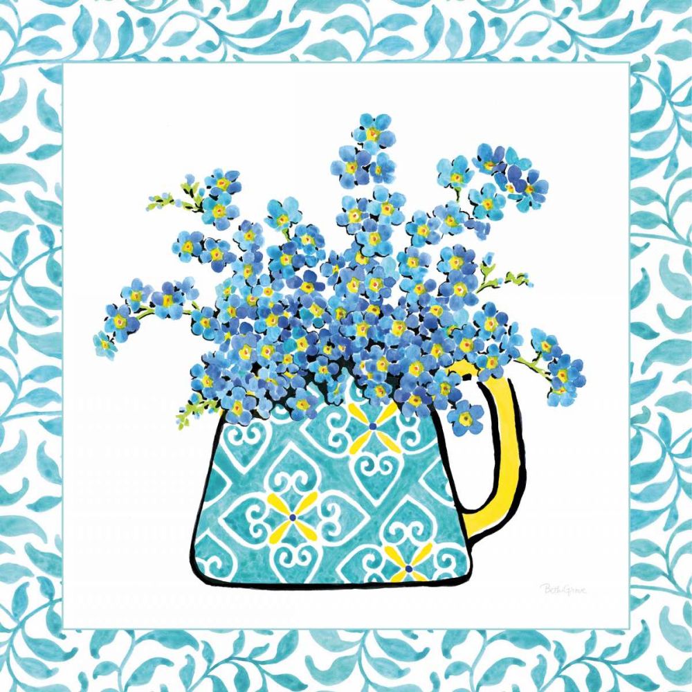 Floral Teacup IV Vine Border art print by Beth Grove for $57.95 CAD