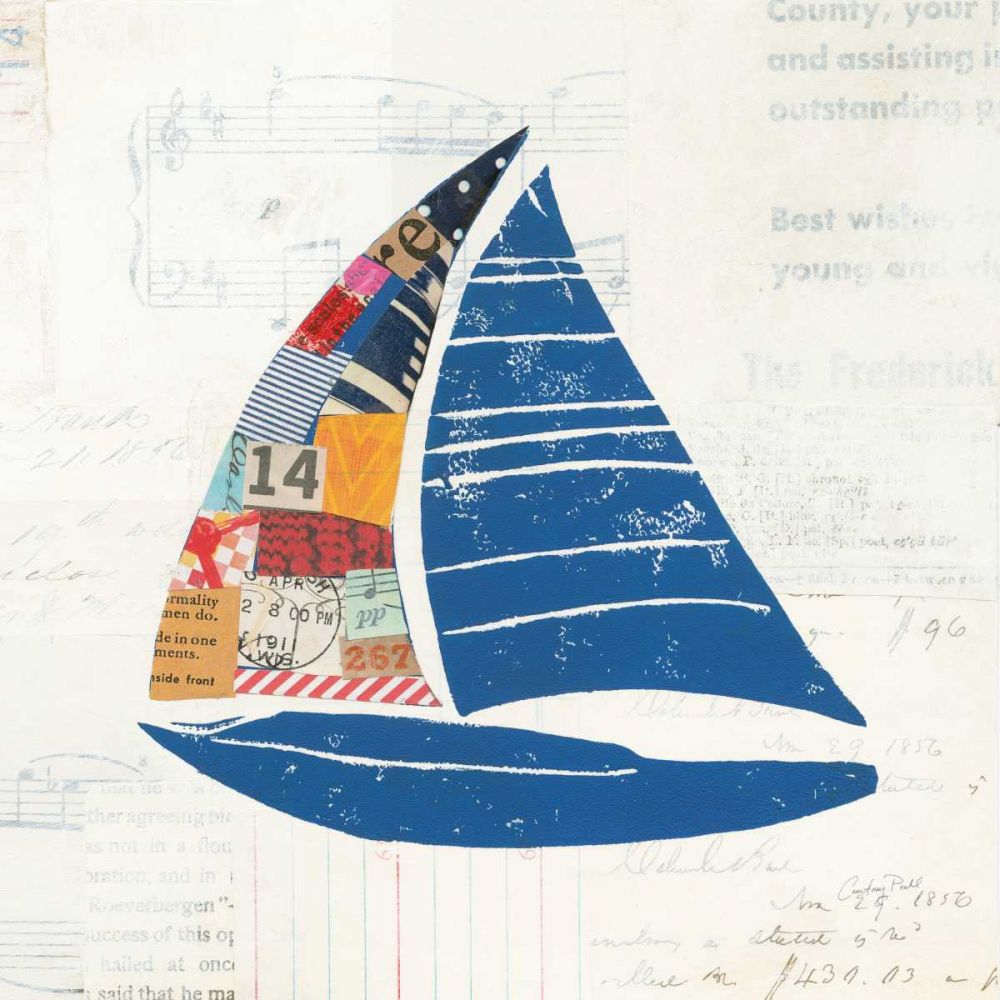 Nautical Collage IV on Newsprint art print by Courtney Prahl for $57.95 CAD
