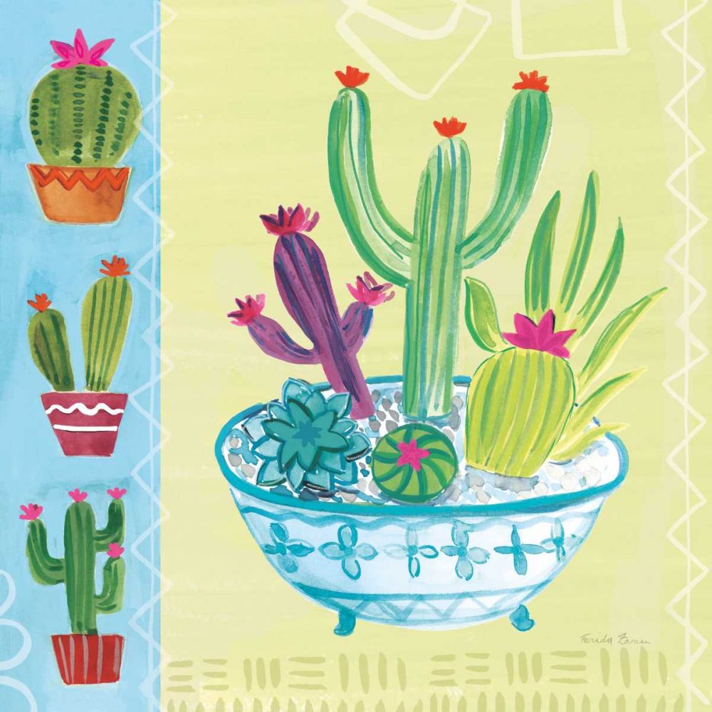 Cacti Garden III no Birds and Butterflies art print by Farida Zaman for $57.95 CAD