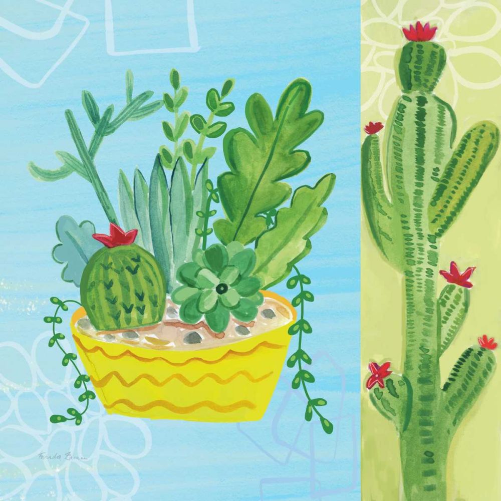 Cacti Garden IV no Birds and Butterflies art print by Farida Zaman for $57.95 CAD