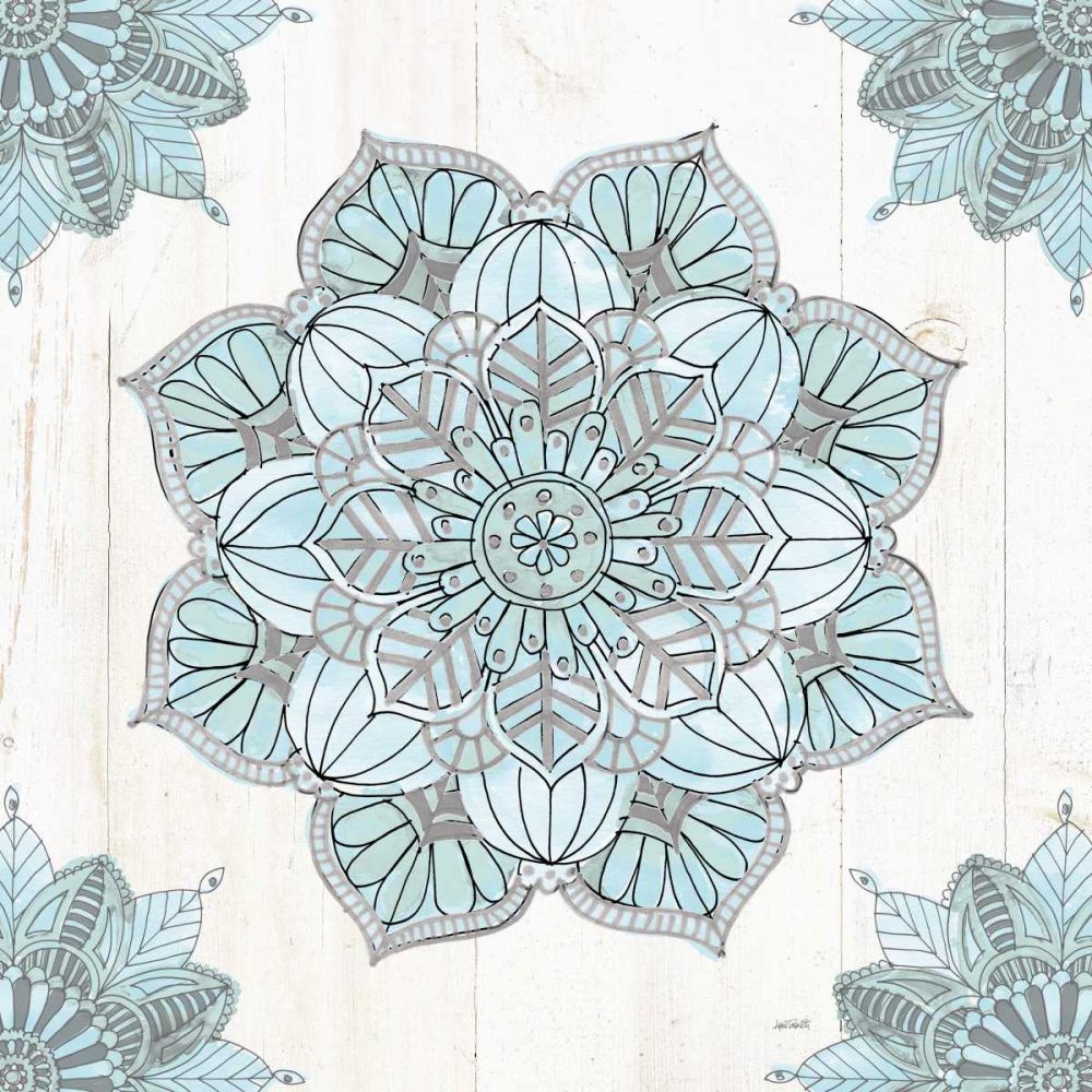 Mandala Morning V Blue and Gray art print by Anne Tavoletti for $57.95 CAD