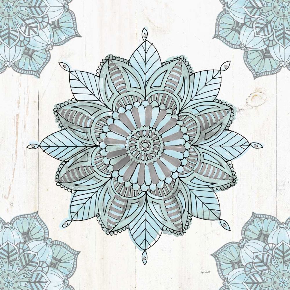 Mandala Morning VI Blue and Gray art print by Anne Tavoletti for $57.95 CAD