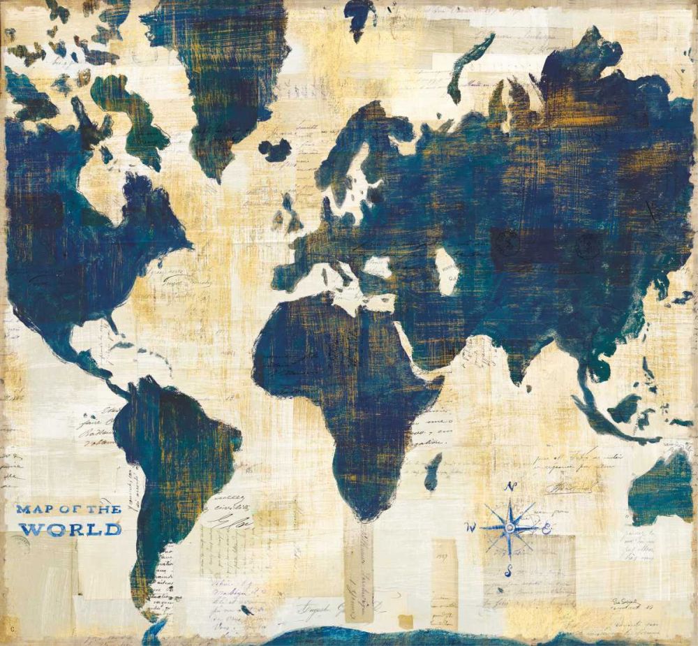 World Map Collage v2 art print by Sue Schlabach for $57.95 CAD