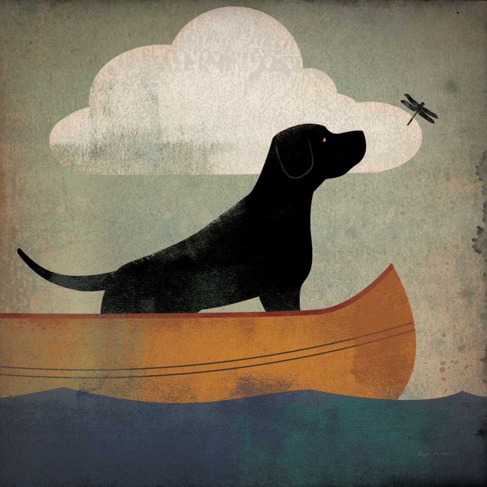 Black Dog Canoe Ride art print by Ryan Fowler for $57.95 CAD