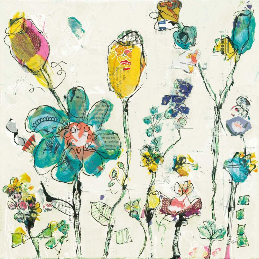Doodle Garden Cream art print by Kellie Day for $57.95 CAD