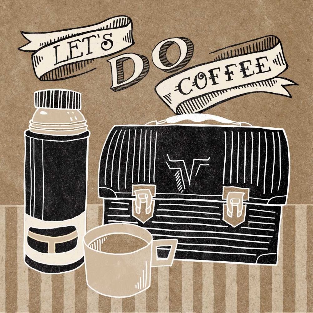 Lets Do Coffee Taupe art print by Mary Urban for $57.95 CAD
