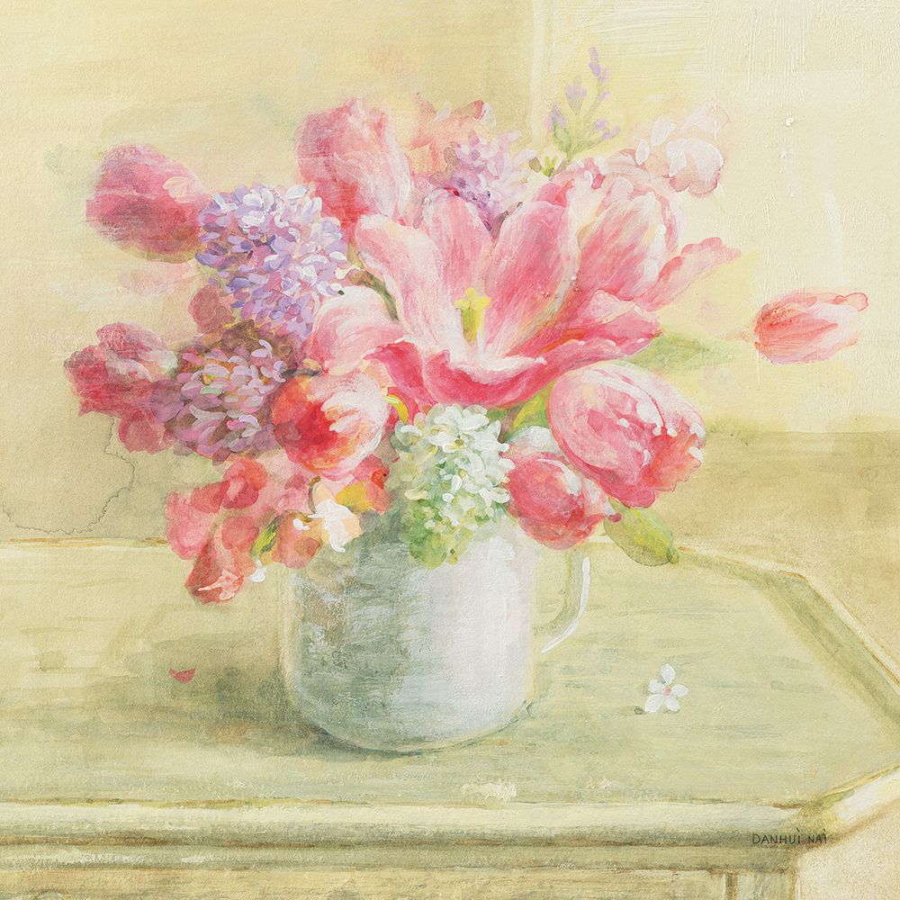 Tulips and Hyacinths on White art print by Danhui Nai for $57.95 CAD