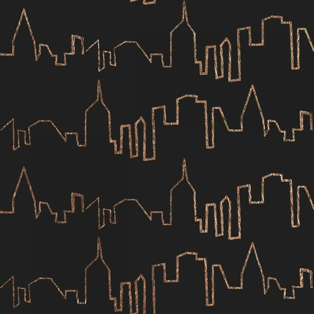 NY Chic Skyline gold on black art print by Marco Fabiano for $57.95 CAD