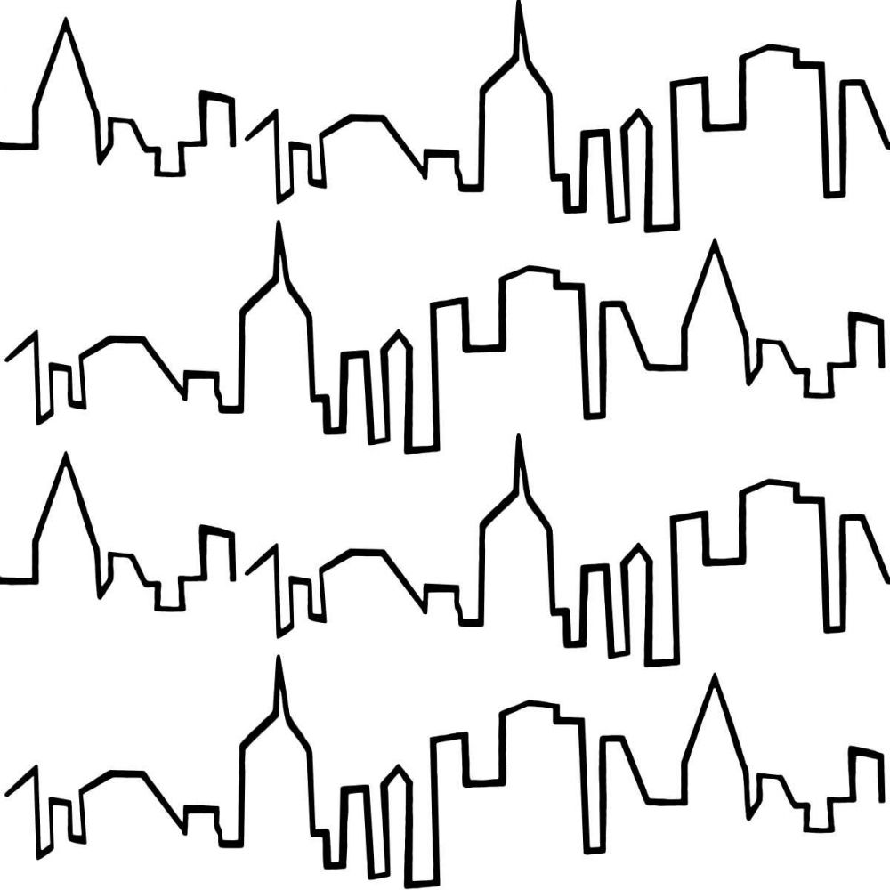 NY Chic Skyline black on white art print by Marco Fabiano for $57.95 CAD