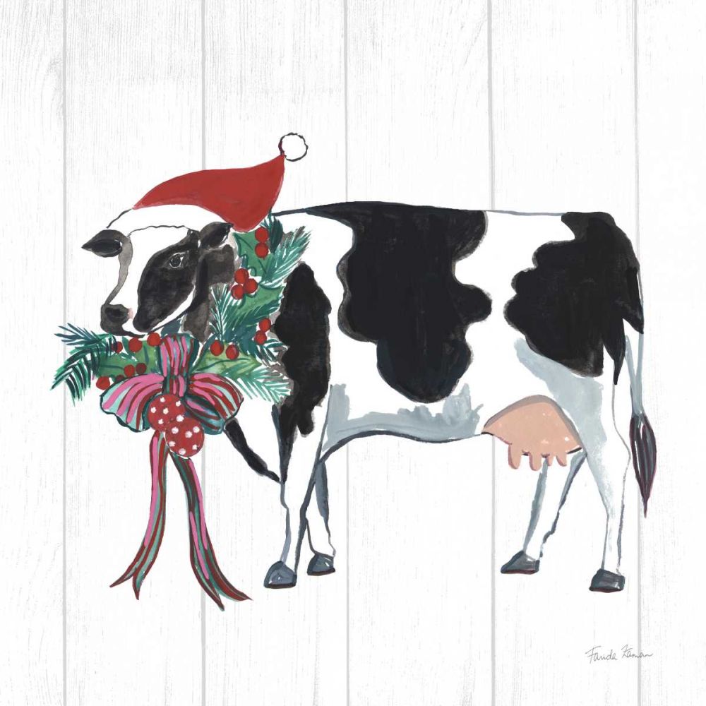 Holiday Farm Animals IV art print by Farida Zaman for $57.95 CAD