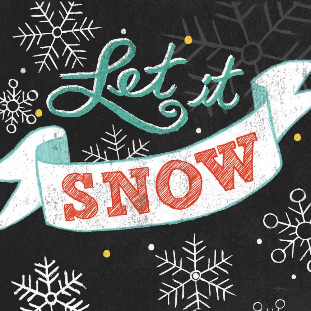 Let it Snow Black Sq art print by Mary Urban for $57.95 CAD