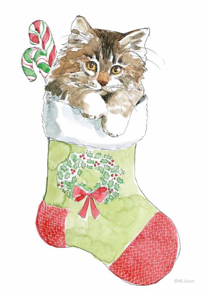 Christmas Kitties IV art print by Beth Grove for $57.95 CAD