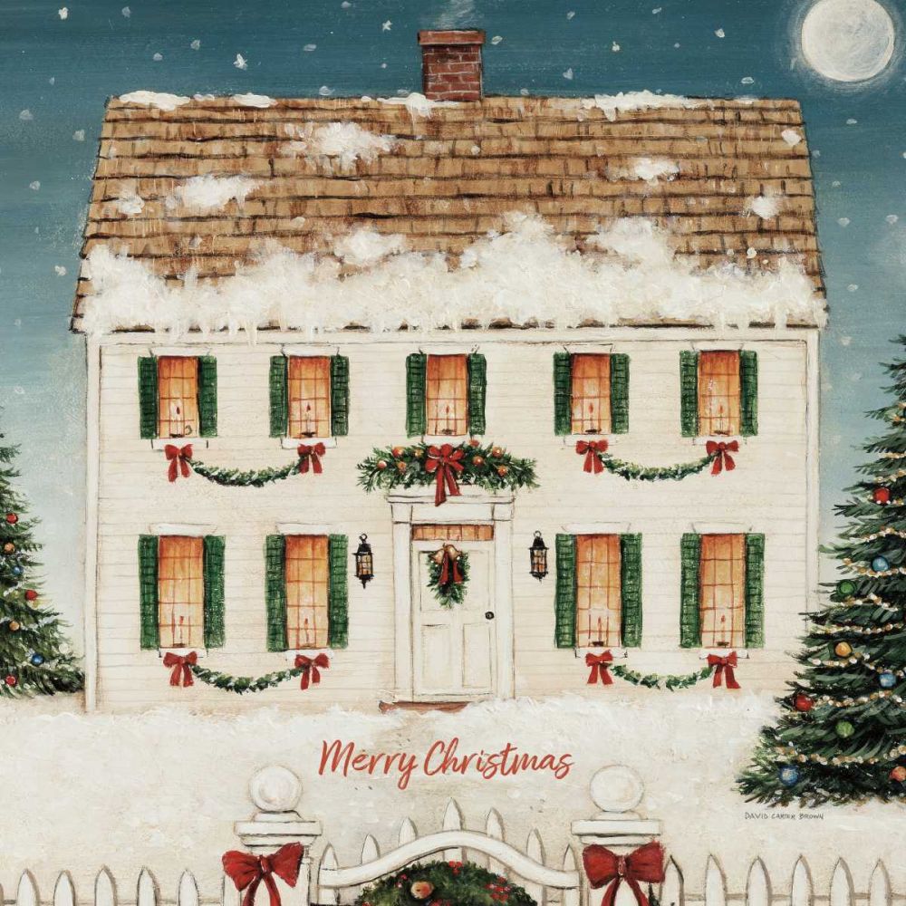 Merry Lil House Sq Merry Christmas art print by David Carter Brown for $57.95 CAD