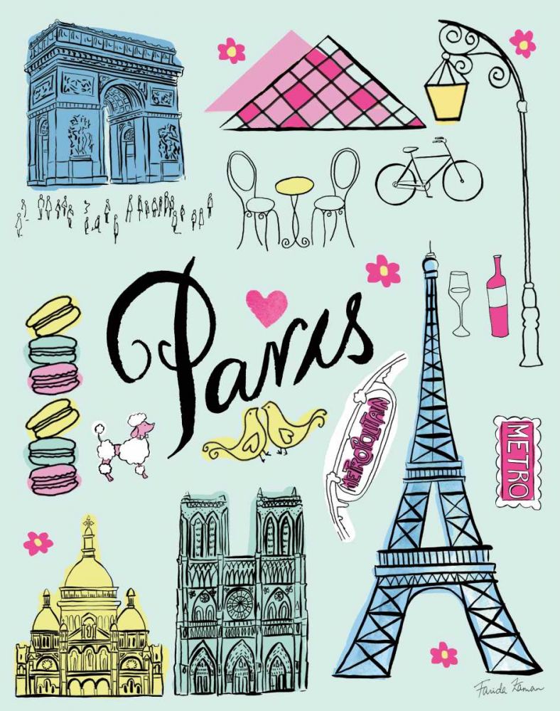 Travel Paris art print by Farida Zaman for $57.95 CAD