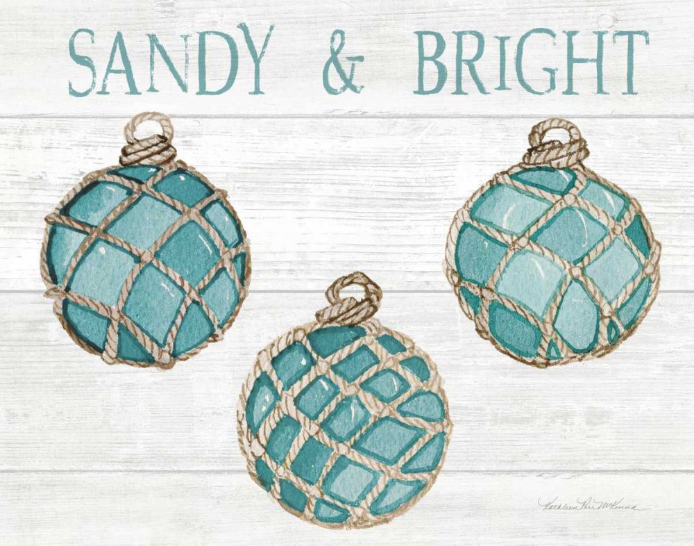 Coastal Holiday Ornament VIII Sandy and Bright art print by Kathleen Parr McKenna for $57.95 CAD