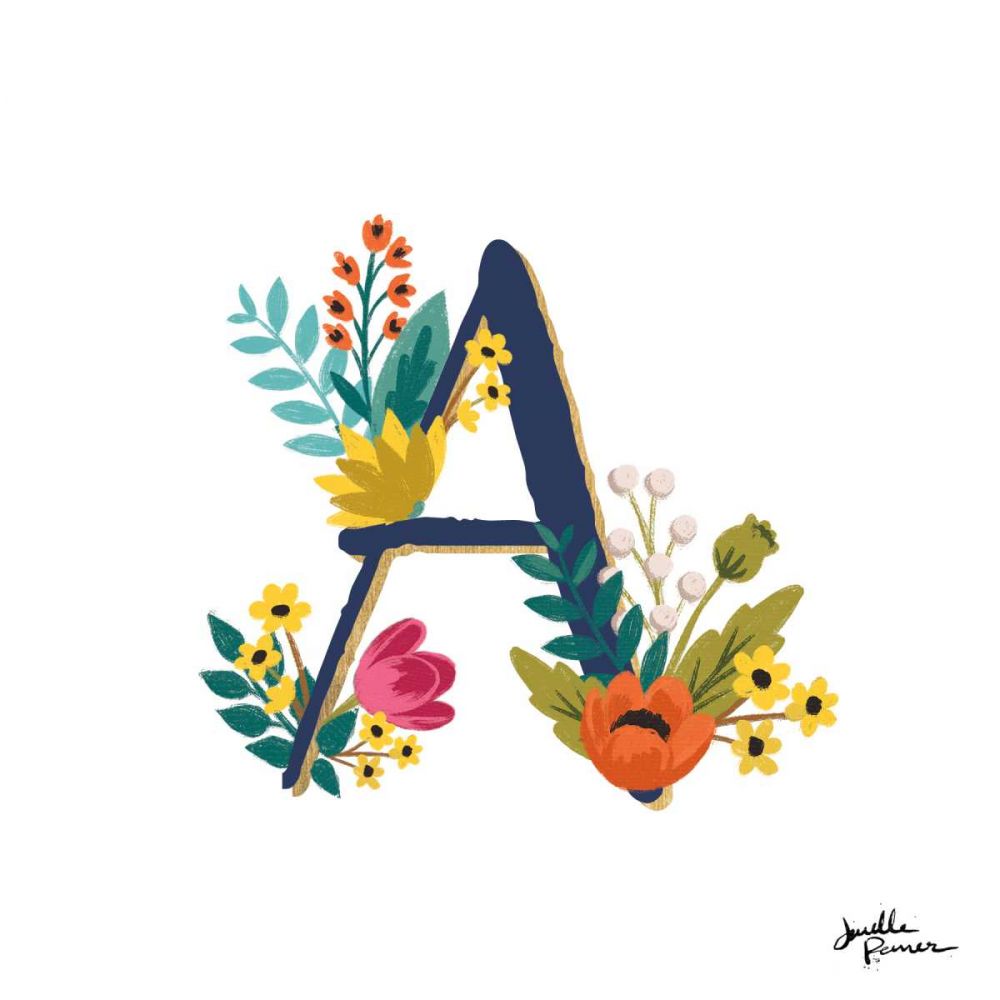 Romantic Luxe Monogram A Navy art print by Janelle Penner for $57.95 CAD
