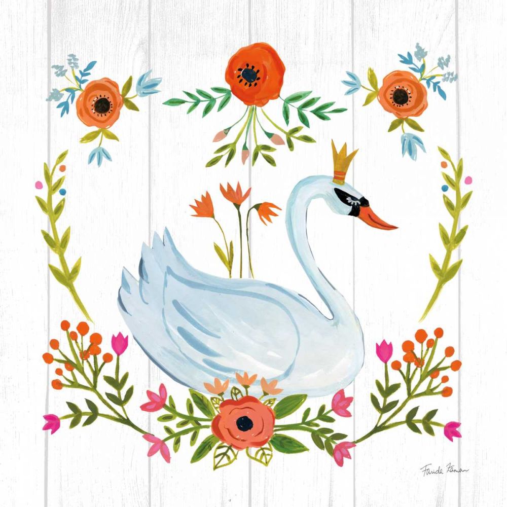 Swan Love I art print by Farida Zaman for $57.95 CAD
