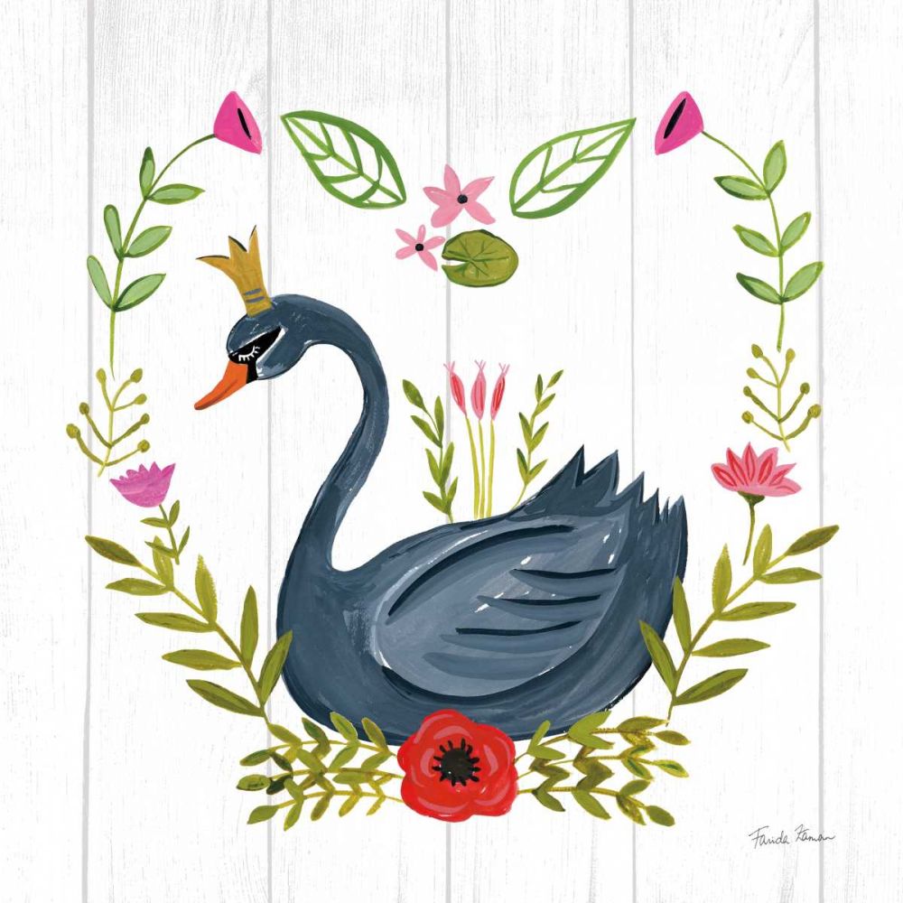 Swan Love II art print by Farida Zaman for $57.95 CAD