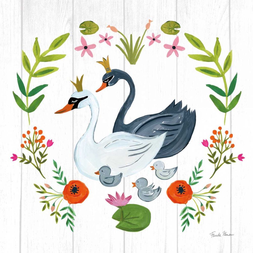 Swan Love IV art print by Farida Zaman for $57.95 CAD