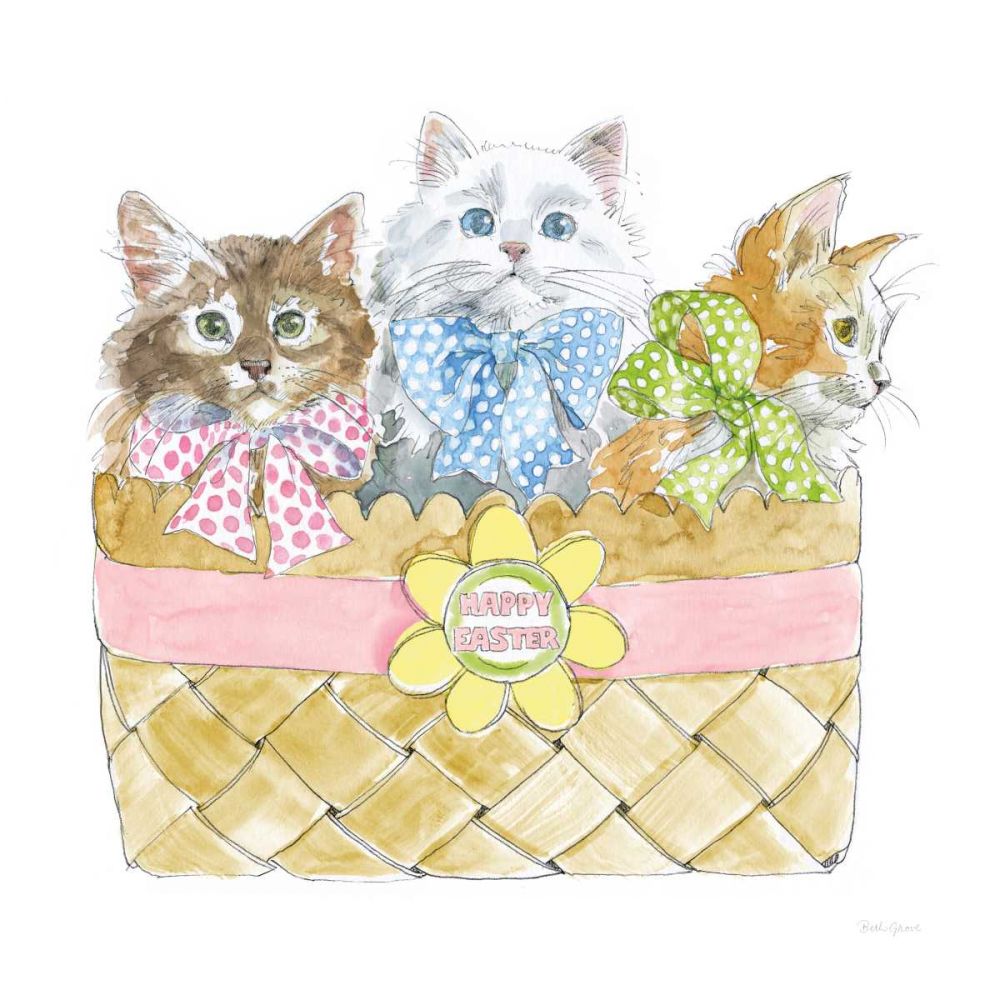 Easter Kitties I art print by Beth Grove for $57.95 CAD