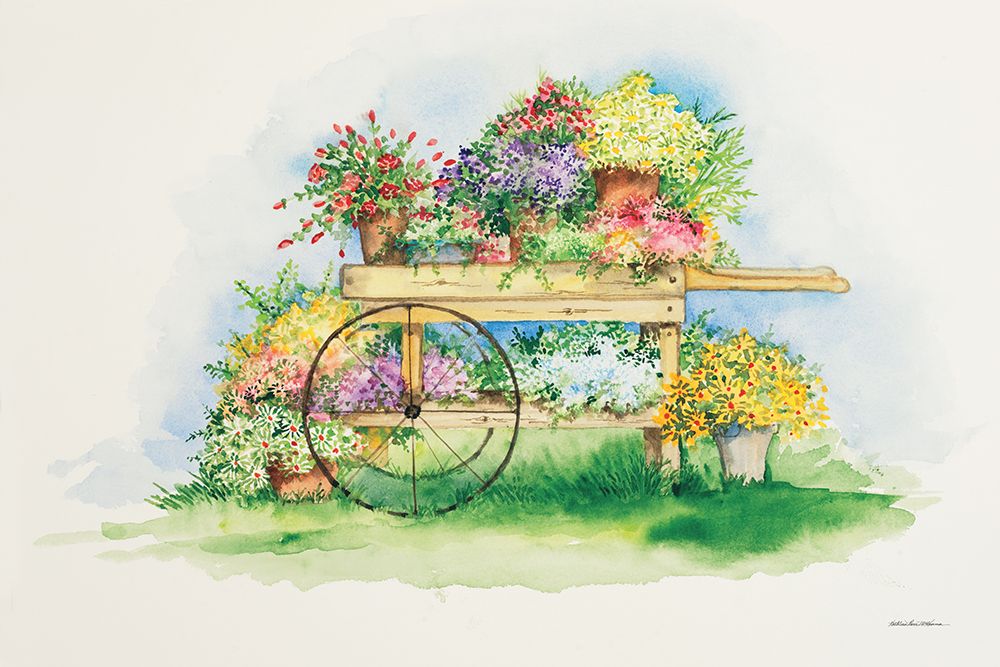 Flower Cart art print by Kathleen Parr McKenna for $57.95 CAD