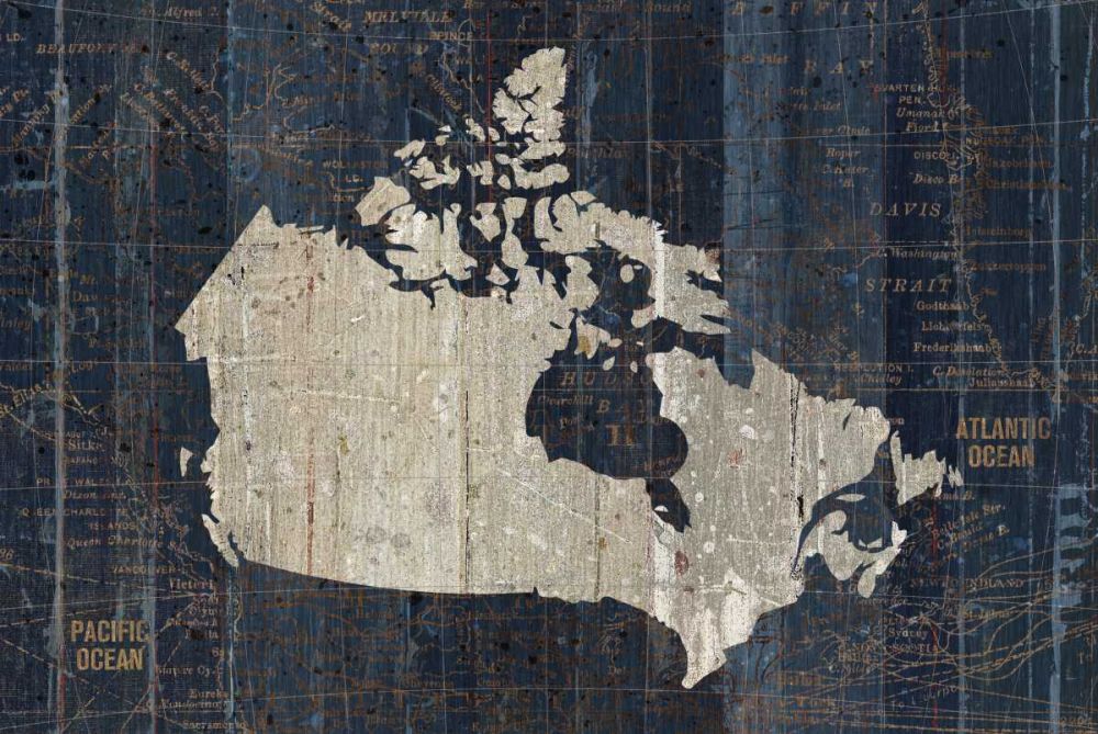 Old World Map Blue Canada art print by Wild Apple Portfolio for $57.95 CAD