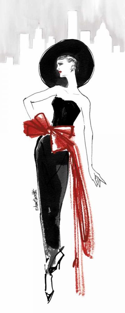 Fifties Fashion IV Red Scarf art print by Anne Tavoletti for $57.95 CAD