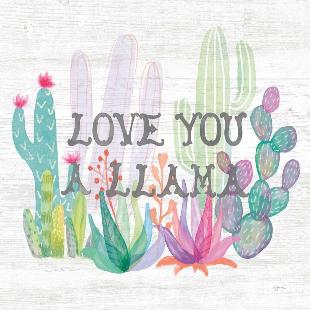 Lovely Llamas Cactus Love art print by Mary Urban for $57.95 CAD
