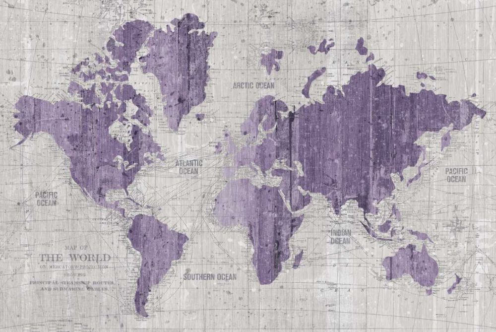 Old World Map Purple Gray art print by Wild Apple Portfolio for $57.95 CAD