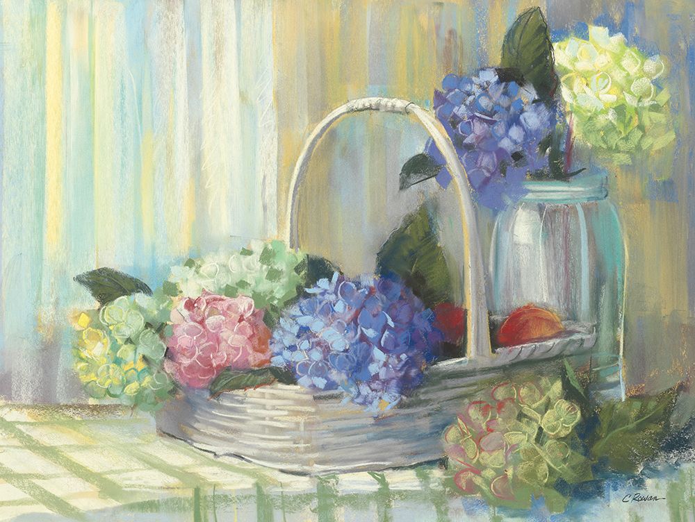 Hydrangea Basket art print by Carol Rowan for $57.95 CAD