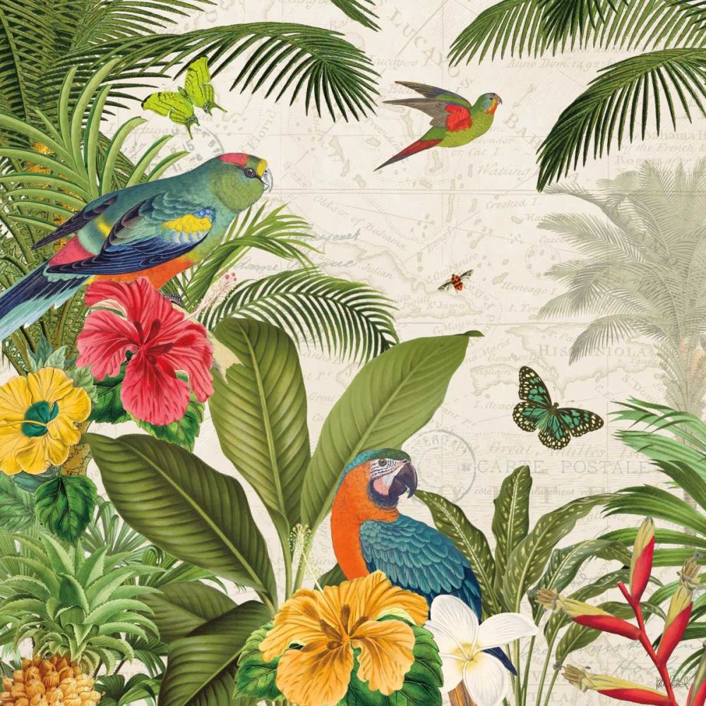 Parrot Paradise II art print by Katie Pertiet for $57.95 CAD