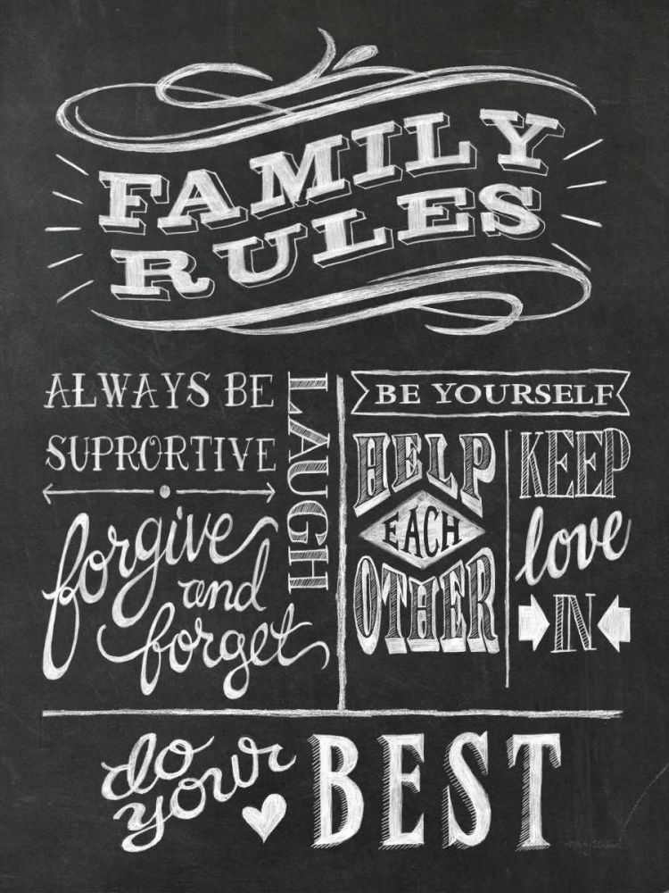 Family Rules I v2 art print by Mary Urban for $57.95 CAD