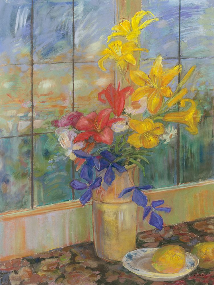 Vase of Colorful Lilies art print by Carol Rowan for $57.95 CAD